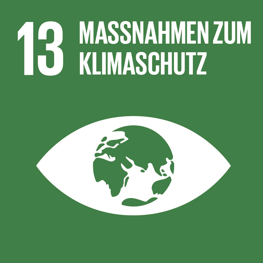 KI generiert: Das Bild zeigt das Symbol für das UN-Ziel 13, "Maßnahmen zum Klimaschutz", mit einer stilisierten Erde in einem Auge auf grünem Hintergrund. Es zielt darauf ab, das Bewusstsein und die Aktionen zum Schutz des Klimas zu fördern.