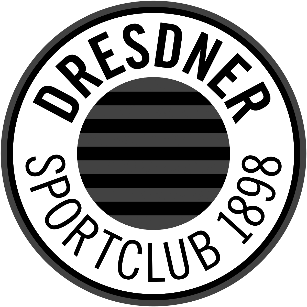 KI generiert: Das Bild zeigt das Emblem des Dresdner Sportclub 1898. Es besteht aus einem Kreis mit dem Namen des Clubs und dem Gründungsjahr.