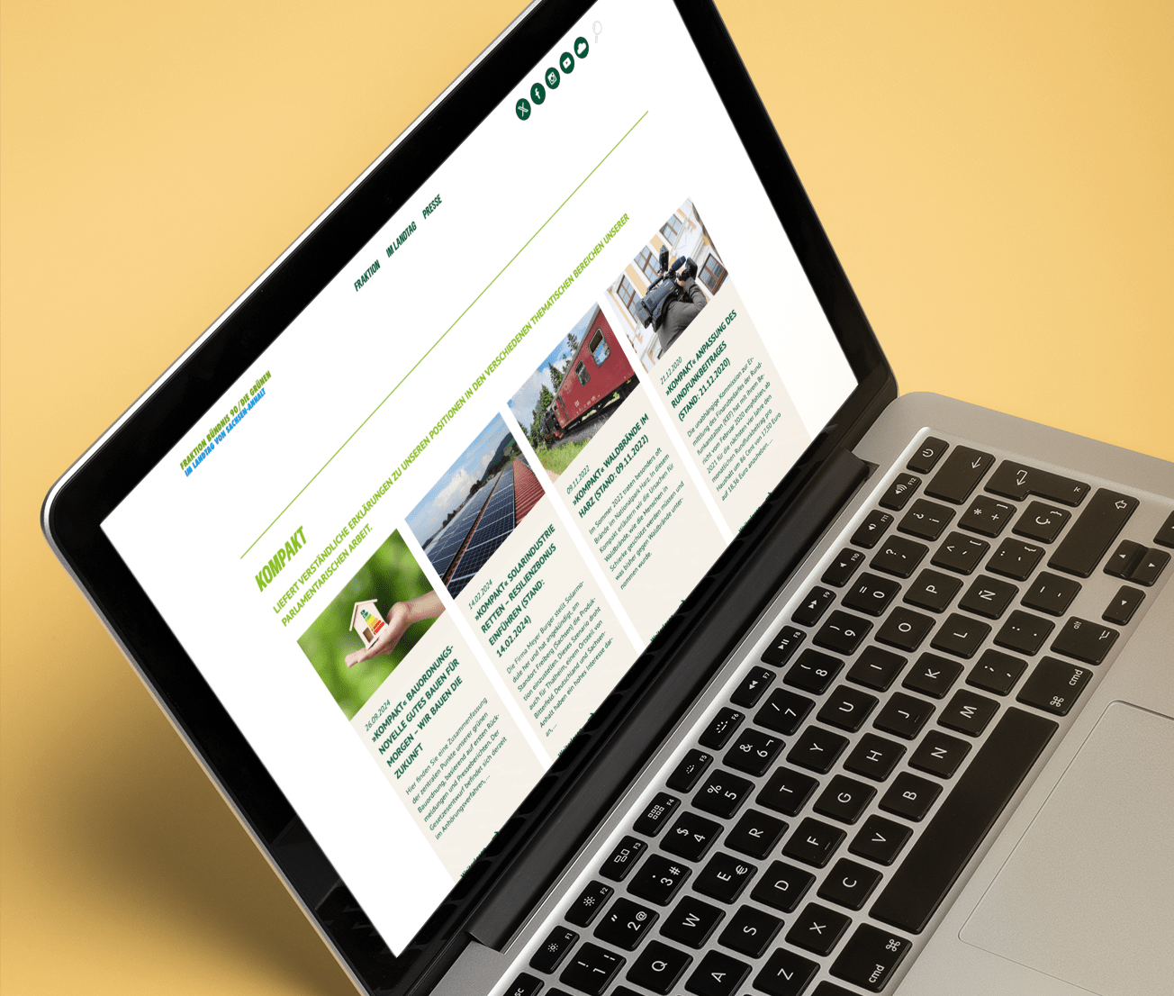DieGruenen Macbook Mockup On Yellow