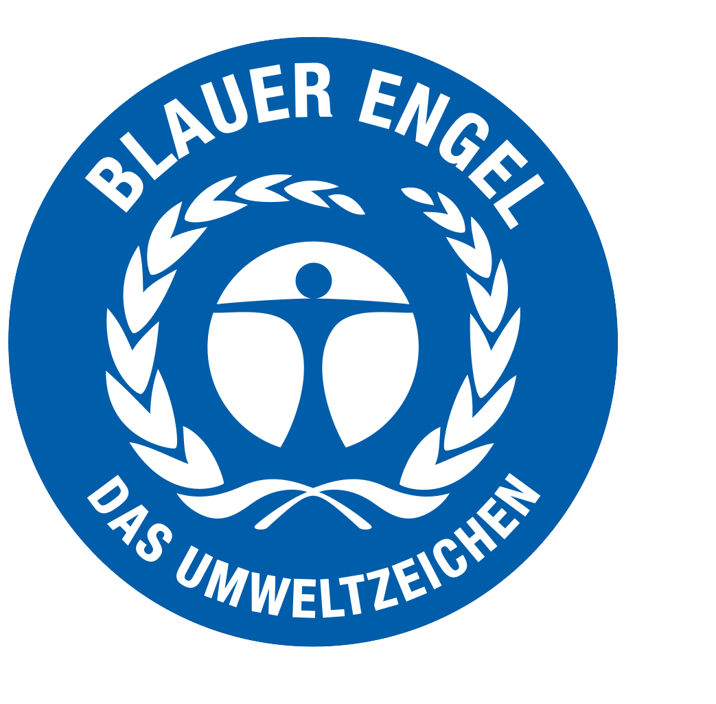 KI generiert: Das Bild zeigt das Logo des "Blauen Engels", einem bekannten Umweltzeichen. Es besteht aus einem blauen Kreis mit einem stilisierten Engel in der Mitte, umgeben von einem Lorbeerkranz und dem Schriftzug "Blauer Engel - Das Umweltzeichen".